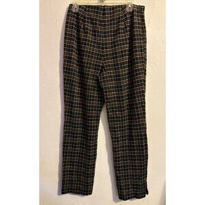 J Jill Ponte Slim Leg Pants Black Multi Stretch Elastic Waist Medium